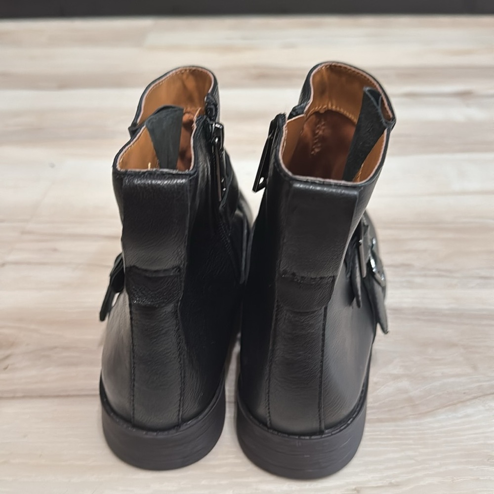 Franco Sarto Mirani Black Leather Moto Ankle Boots Women’s 7.5 - Picture 6 of 9